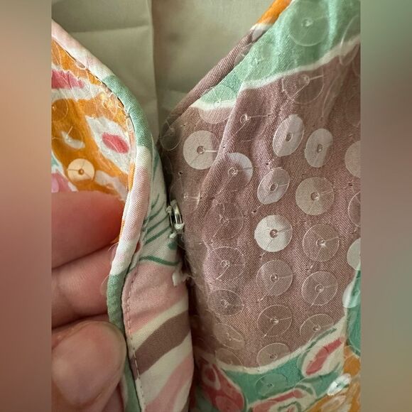 Rickie Freeman for Teri Jon Nites Vintage 80s Silk Sequin Blazer Size 14 FLAWED - Picture 6 of 9